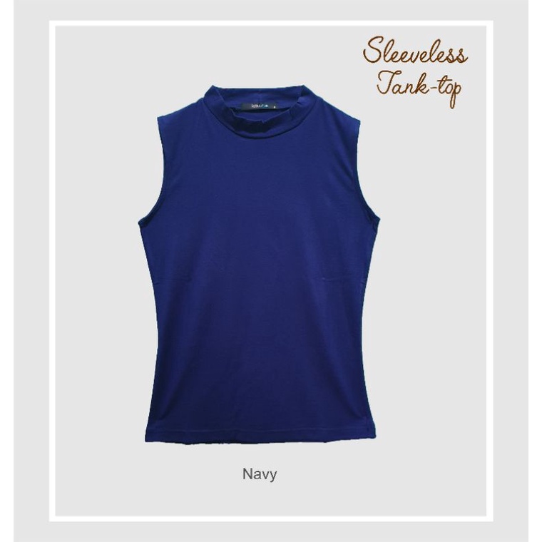 KNITCLO TURTLE NECK TANK TOP WANITA Sleeveless Rayon Spandex Soft-7