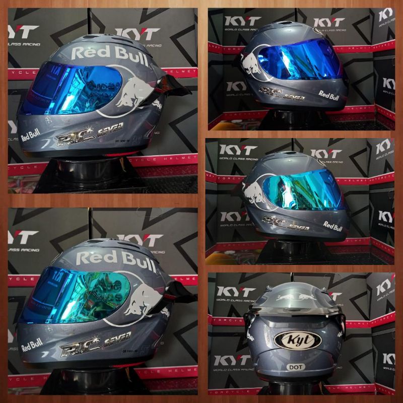 HELM KYT RC7 SOLID VISOR IRIDIUM PAKET GANTENG