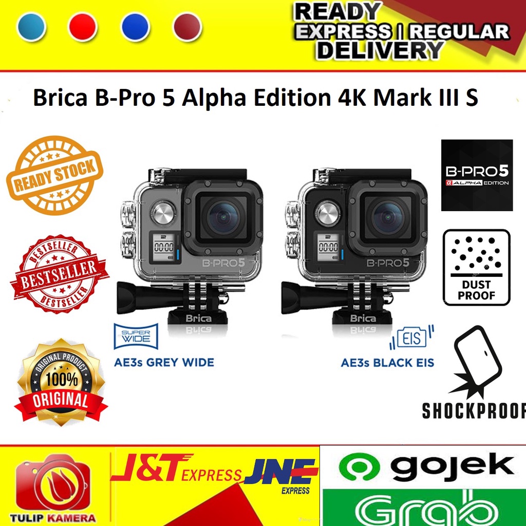Brica B-Pro 5 Alpha Edition 4K Mark III S - Kamera Aksi 12MP, 40m Tahan Air, Stabilisasi EIS
