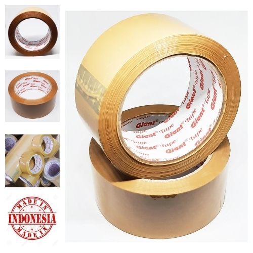 Giant Tape Lakban Isolasi Coklat Mreah Kuning Besar 2inch 45mmx90 Yard 104101