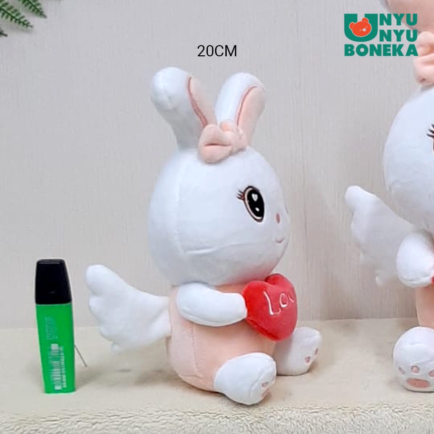 boneka kelinci rabbit bunny animal sayap hati souvenir custom