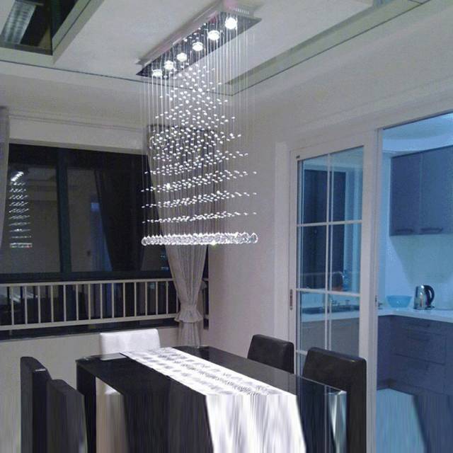 Lampu hias kristal meja makan