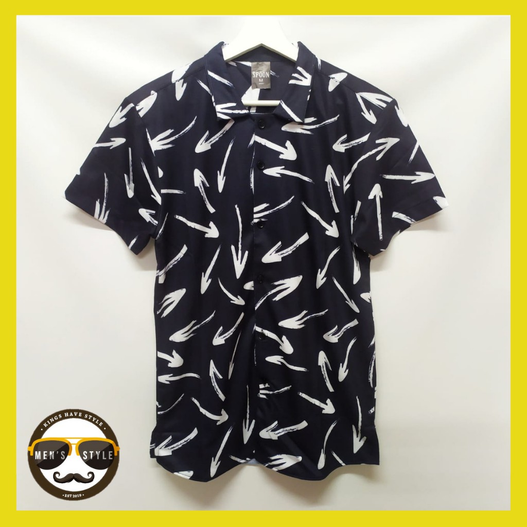 Baju Kemeja Printing Motif Pantai Hawai Pria Import Arrows