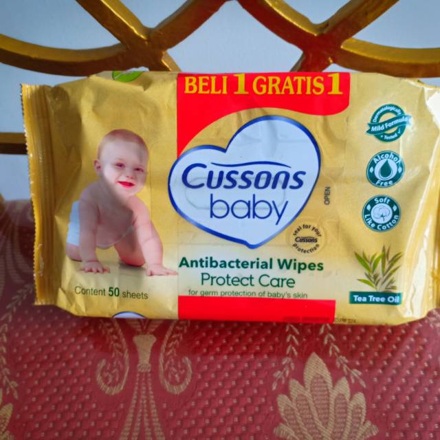 TISSUE BASAH CUSSONS BABY ANTIBACTERIAL WIPES PROTE CARE ISI 50 SHEETS