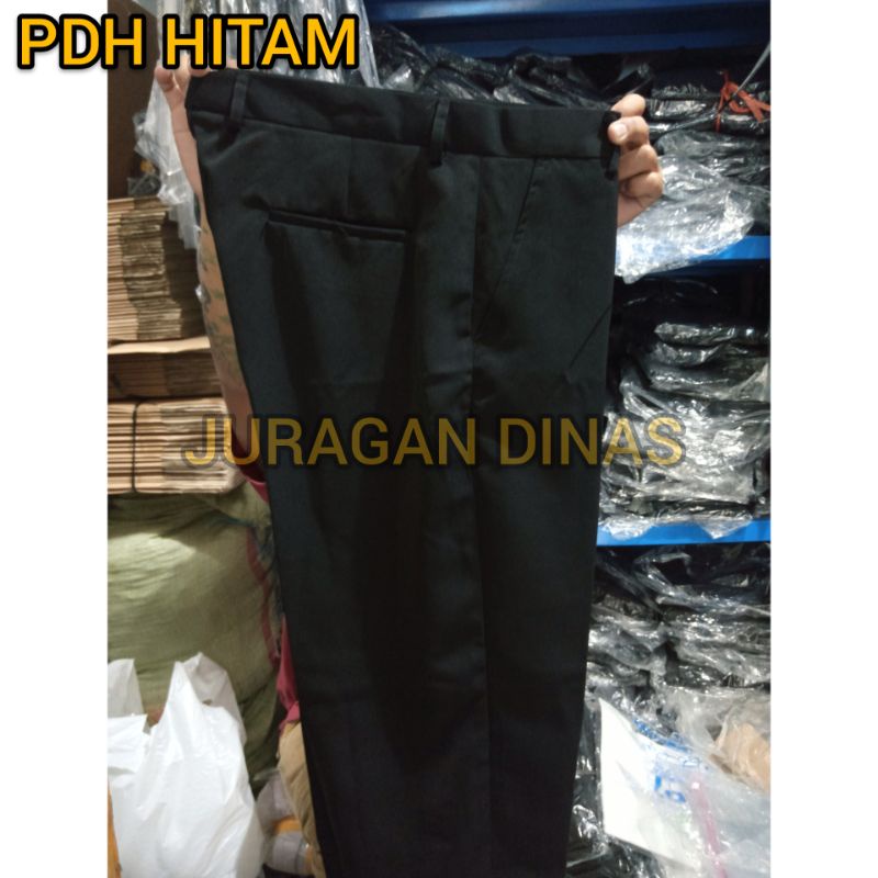 Celana PDH Hitam / Celana panjang hitam bahan / Celana PKL / Celana kerja / Celana kantor