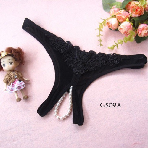 [BISA COD] CELANA DALAM WANITA UNDERWEAR G STRING OPEN CROTCH HITAM GS02A