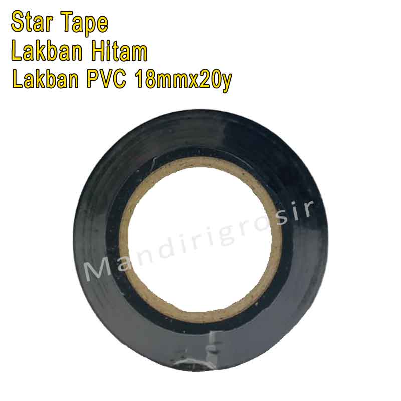 Lakban Hitam * Star Tape * Lakban PVC * 18mm x 20yard