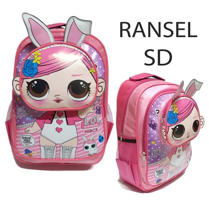 TAS Ransel ANAK SD LOL Kepala Bando Kelinci Cantik