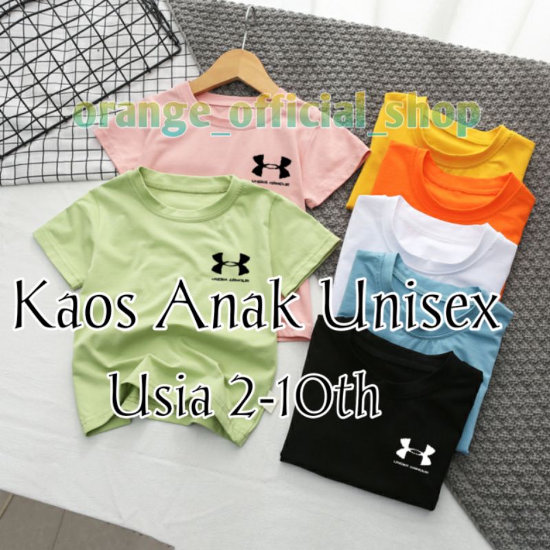 Baju Anak Unisex Kaos Anak Cotton Combed Atasan Tshirt Anak Kaos Oblong Anak Usia 2-10th