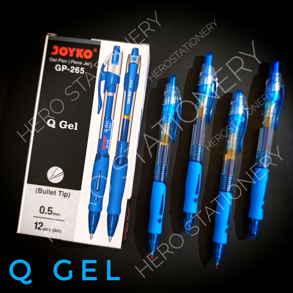 

Joyko pena gel pen Q gel 0.5 mm GP-265 tinta biru . 12 unit