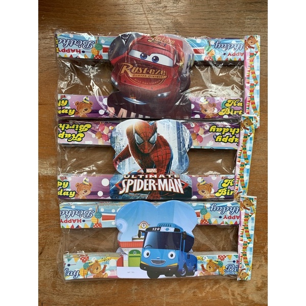Topi ultah CARS / SPIDERMAN / TAYO