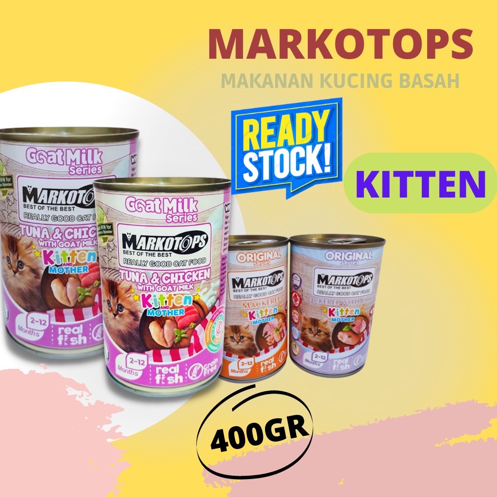 Makanan kucing basah Wet food Markotops Kaleng kitten 400gr All varian