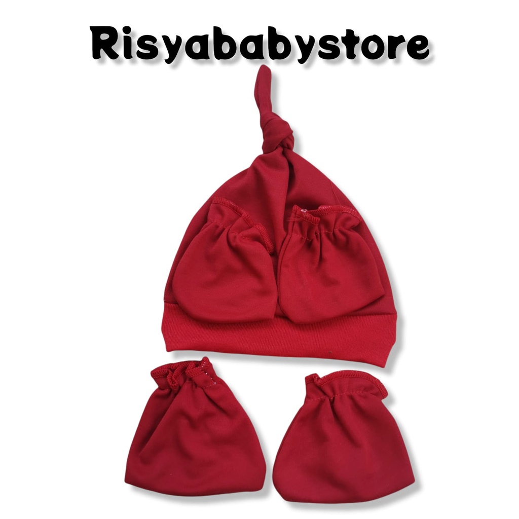 Topi bayi set/ topi bayi newborn /sarung tangan kaki bayi baru lahir