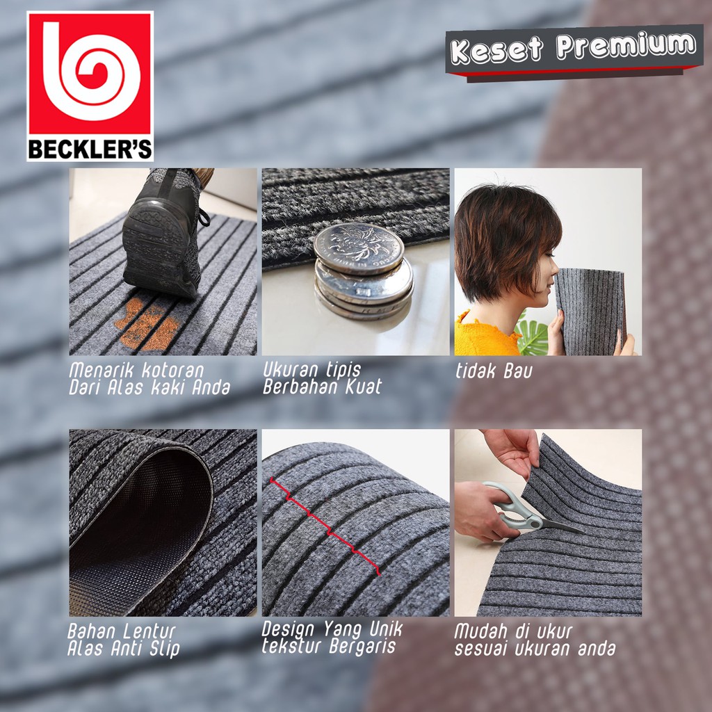 Keset Karet Rubber Premium Anti Slip Motif GARIS Bahan PVC Karet 2 UKURAN