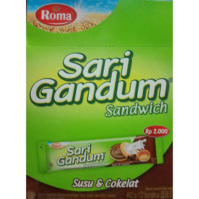 

ROMA SARI GANDUM SANDWICH BISCUIT/462g(12 Sachet@38,5g)