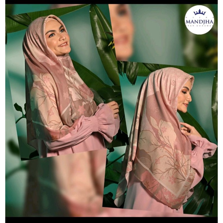 Mandjha Khusus Box Ivan Gunawan Motif Batik Hijab Fashion Prisa Pink Coklat Muda