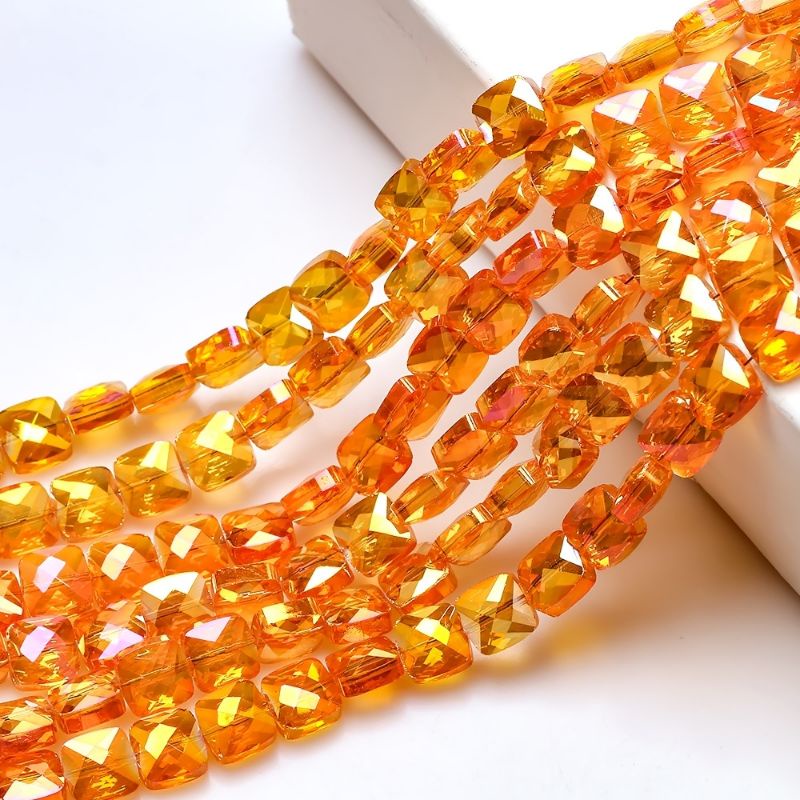 Manik Manik Kristal Kaca Bentuk Persegi Kotak Murah / Crystal Beads AB