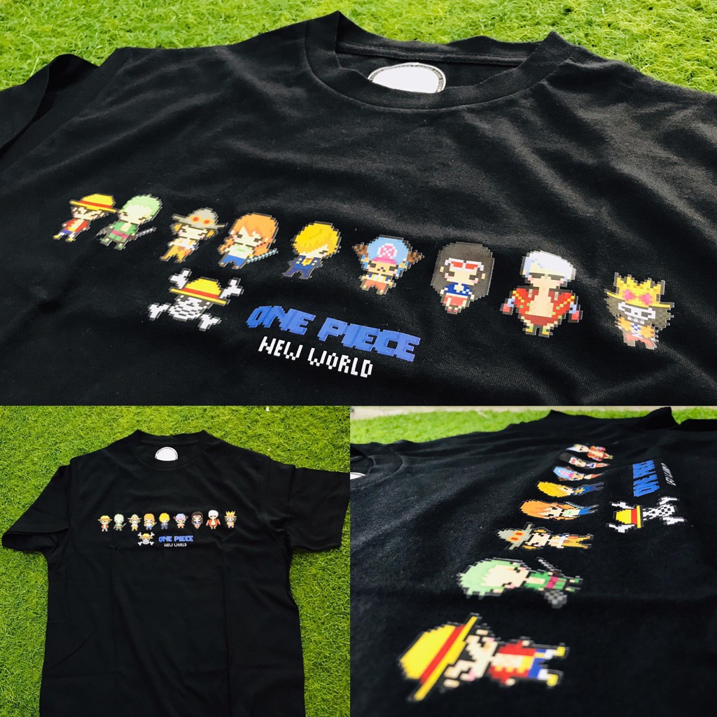 Tshirt One Piece Mugiwara Pixel art Anime Manga