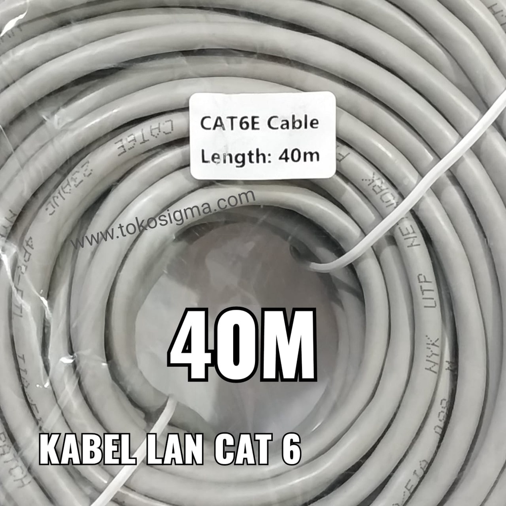 KABEL LAN RJ45 INTERNET NETWORK PATCH CORD CAT 6 UTP RJ-45 40M NYK ORI