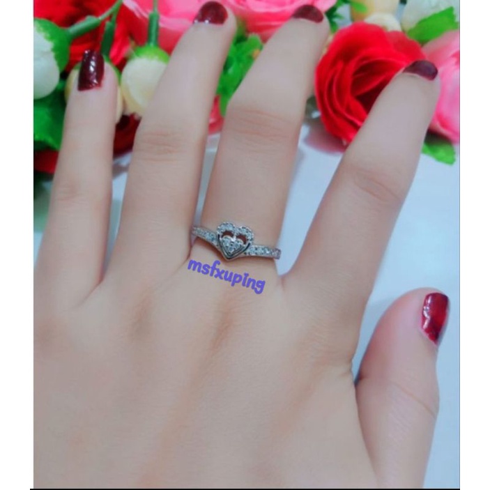 Cincin silver permata zircon xuping aksesoris fashion wanita dewasa CAC01