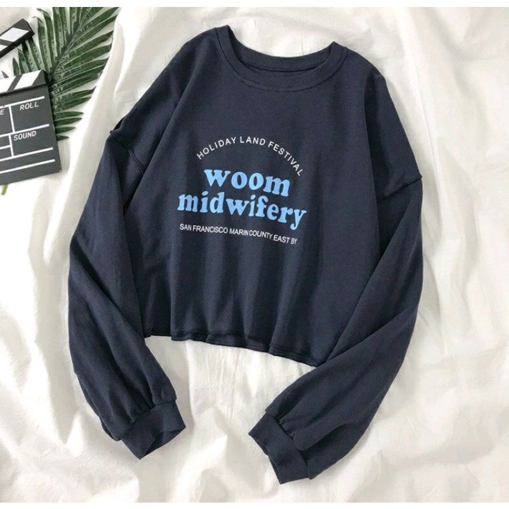 WOOM MIDWIFERY SWEATER CROOPE OVERSIZE OBLONG WANITA