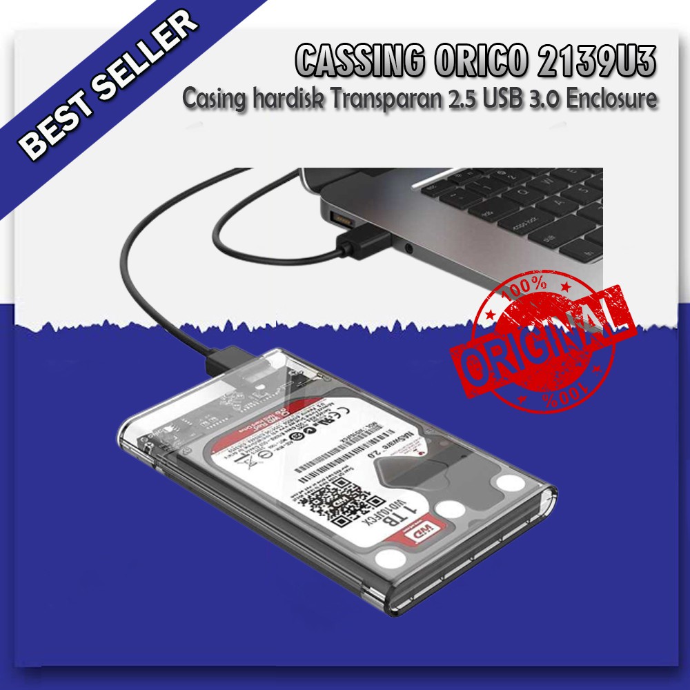 Promo ORICO 2139U3 casing hardisk Transparan 2.5 USB 3.0 Enclosure