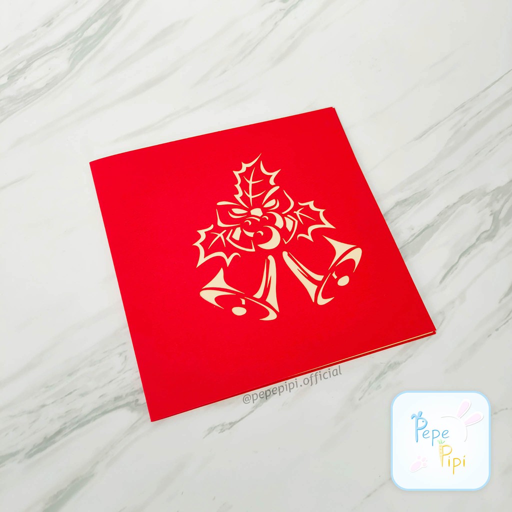 Pop Up Card Natal 3D Kartu Ucapan Christmast Rusa Pohon Unik 4D Greeting Card