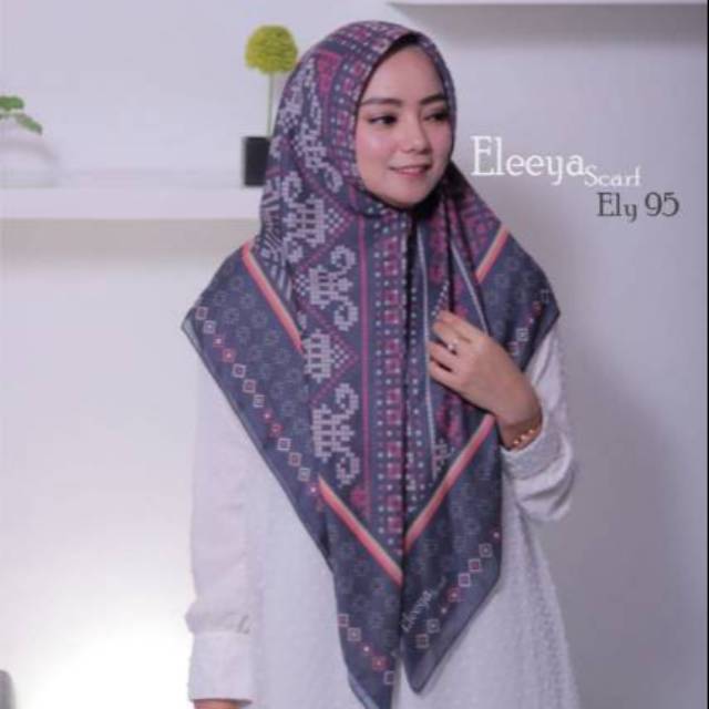 HIJAB SEGIEMPAT MOTIF ELY 95 || Eleeya Scarf