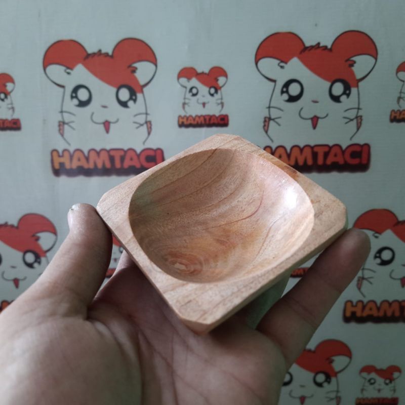 TEMPAT MAKAN HEWAN KAYU NATURAL HAMSTER/LANDAK/GERBIL/PETS/WOODEN CRAFT BY HAMTACI