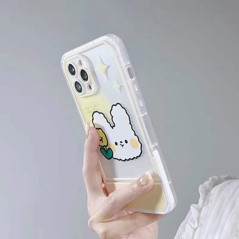 Soft Case TPU Transparan Dengan Bracket Untuk iPhone 13 12 11 Pro X XR XS Max SE 2020 6 6S 7 8 Plus