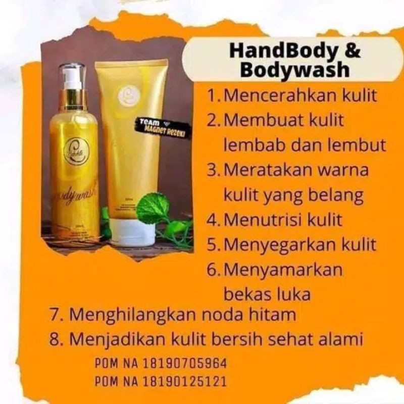 HandBody dan Bodywash BebwhiteC Pemutih badan permanen BPOM HALAL MUI