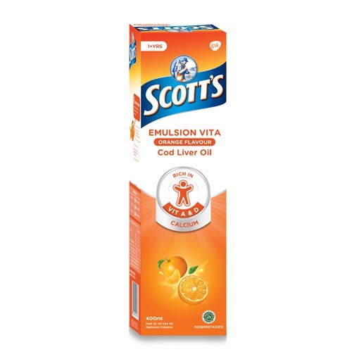 TERBARU SCOTT EMULSION VITA 400 ML / OMEGA 3 / MINYAK IKAN / DHA