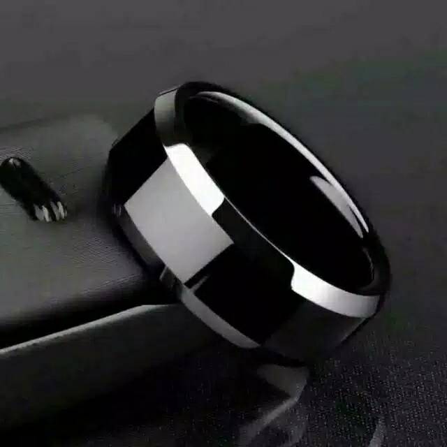 CINCIN COUPLE HITAM - PERHIASAN TITANIUM STAINLESS STEEL