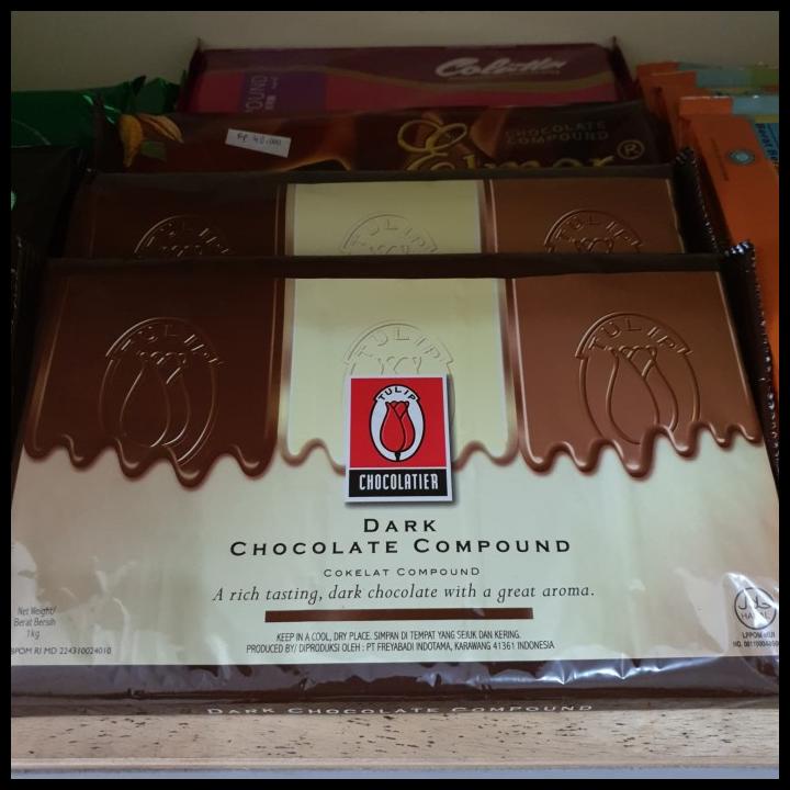 

TERBARUU!! 1kg Tulip compound dark chocolate / Tulip coklat compound dark TERBARU