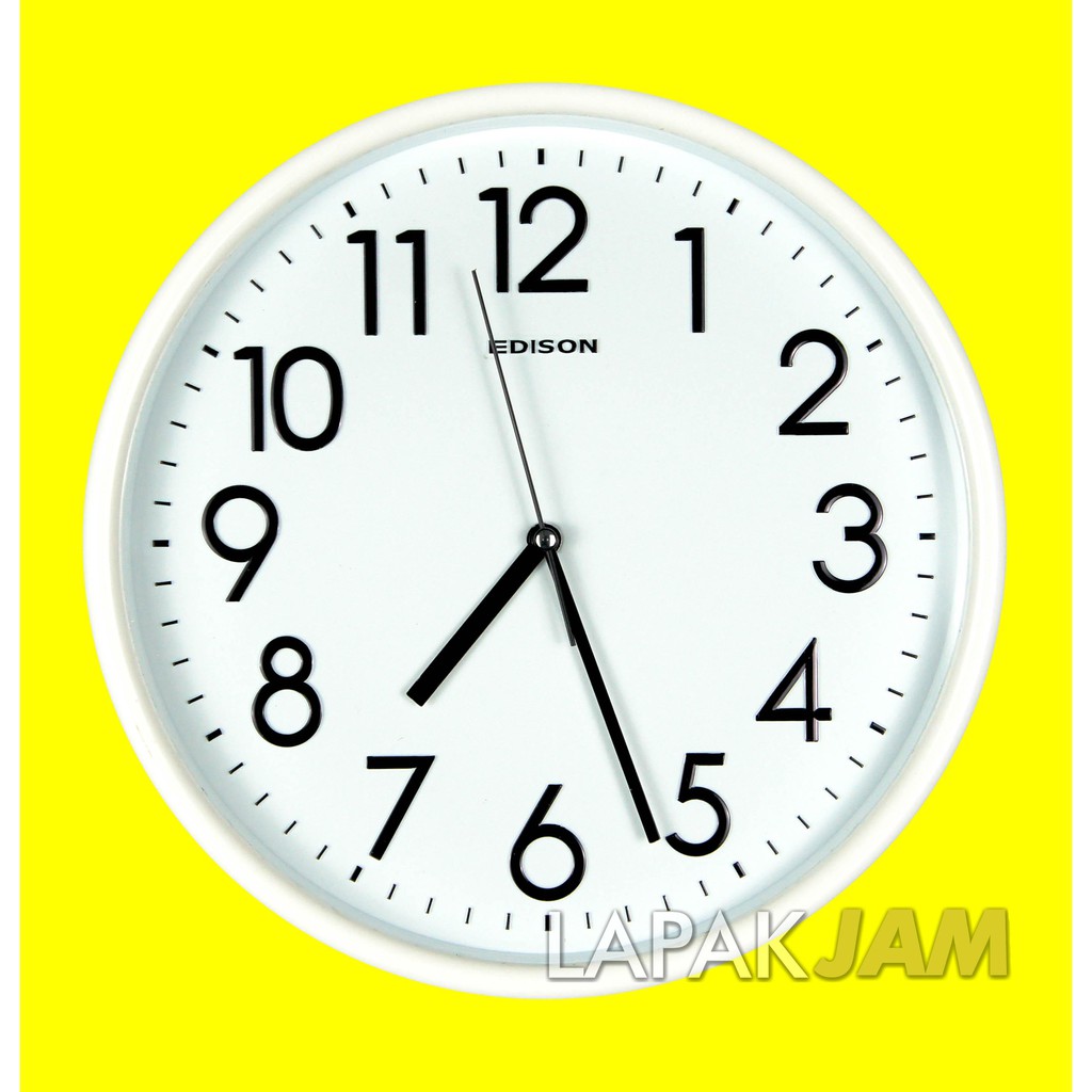 Jam Dinding Dekorasi Rumah Warna Putih Hitam Polos Minimalis Wall Clock EDISON EDW315T