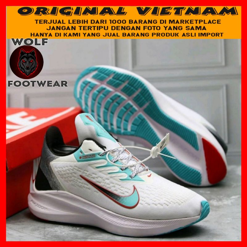 SALE ! Sepatu Olahraga Pria Nike Pegasus Winflo 6 Men Sport Shoes Sepatu Lari Pria Running Murah Casual Sneakers White