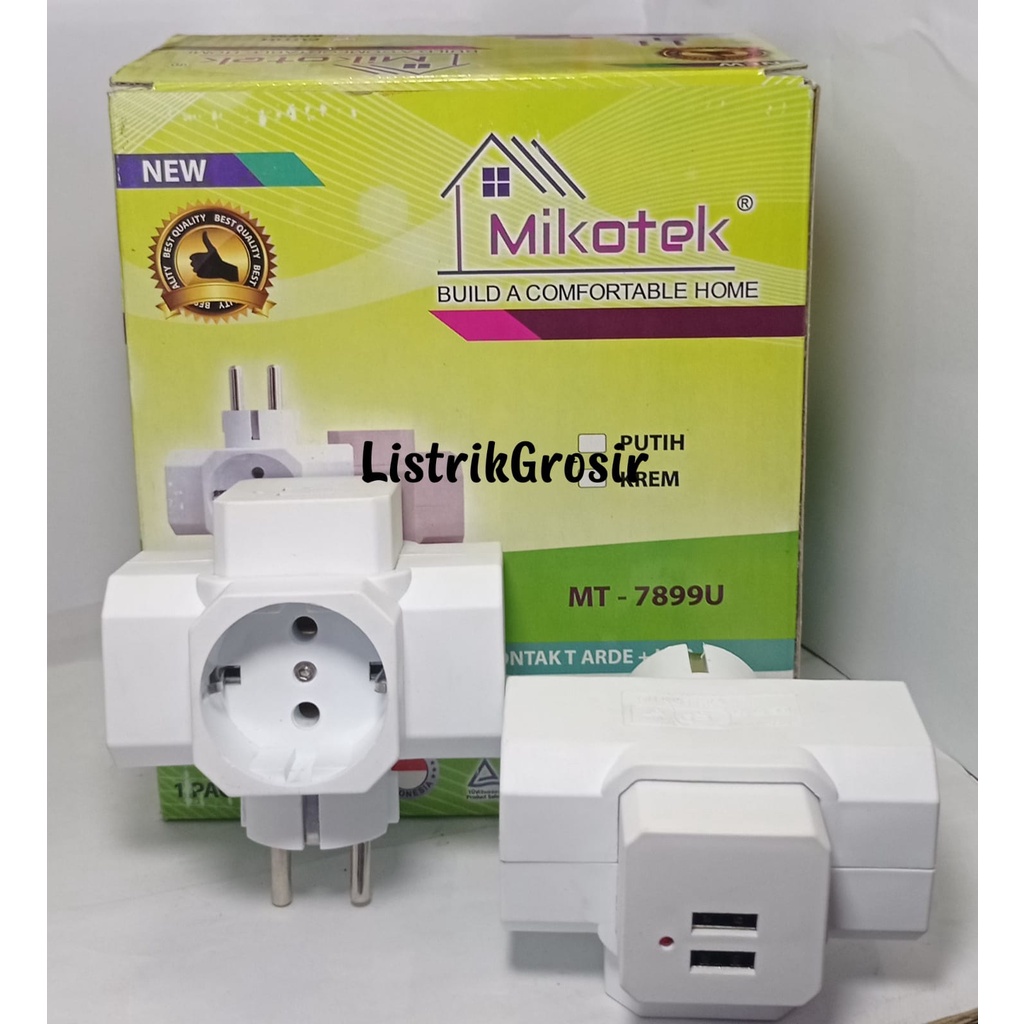 Steker T Multi Arde + Port USB Cas Charger HP Mikotek 7899U Dual USB