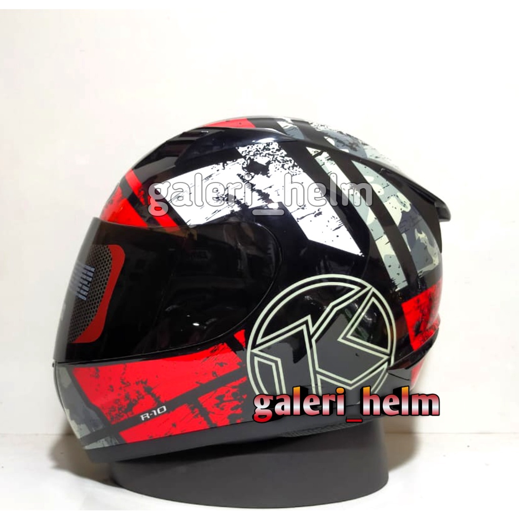 HELM KYT R10 #3 BLACK RED|KYT R10 FULL FACE MOTIF