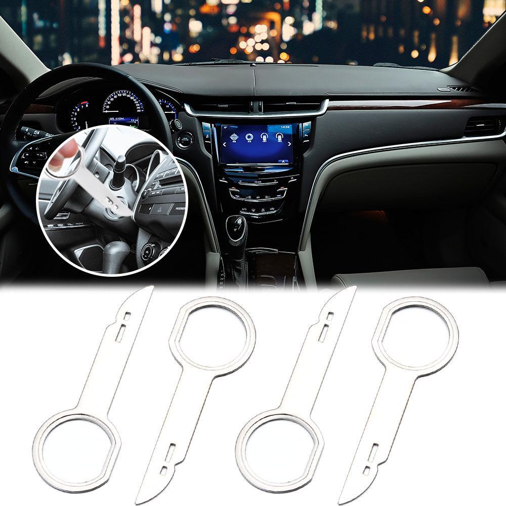 Chookyy 4Pcs Alat Ekstraksi Kunci Penghapus Radio Mobil Bermanfaat Styling CD Stereo Radio