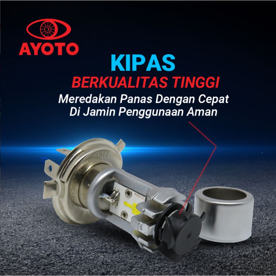 Lampu Mobil &amp; Motor LED AYOTO H4 HS1 30 + 30WATT M4A Original