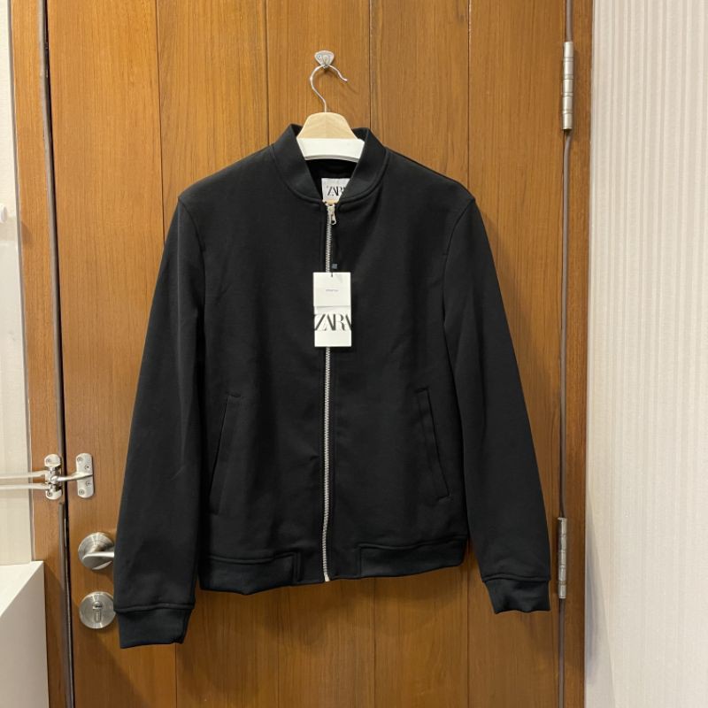 Zara Man Bomber Jacket Jaket Pria ( Stretch ) Black BNWT - Original