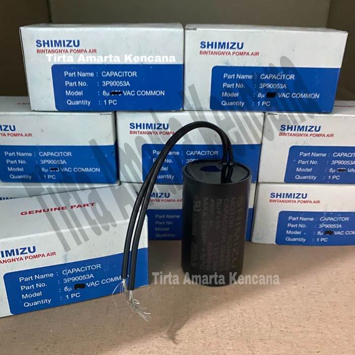 Kapasitor pompa air shimizu 8uf asli 100% original capasitor 8 uf