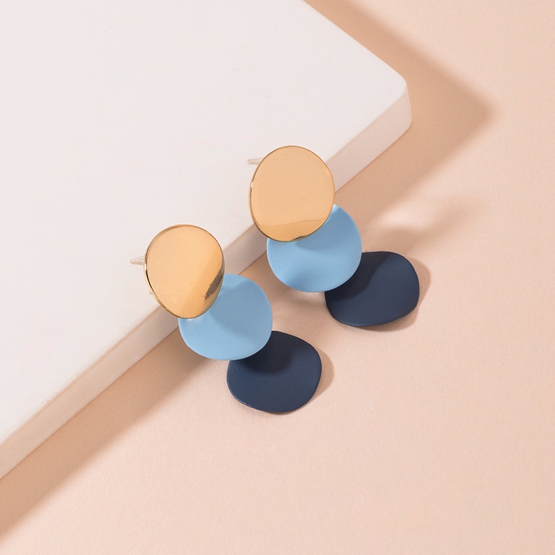 Anting S925 silver needle Warna Biru Untuk Wanita