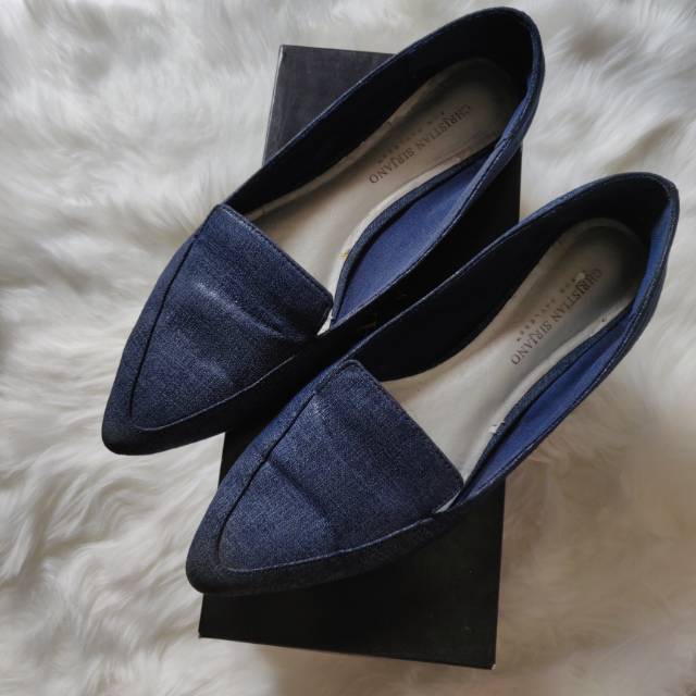 Christian Siriano blue flat shoes