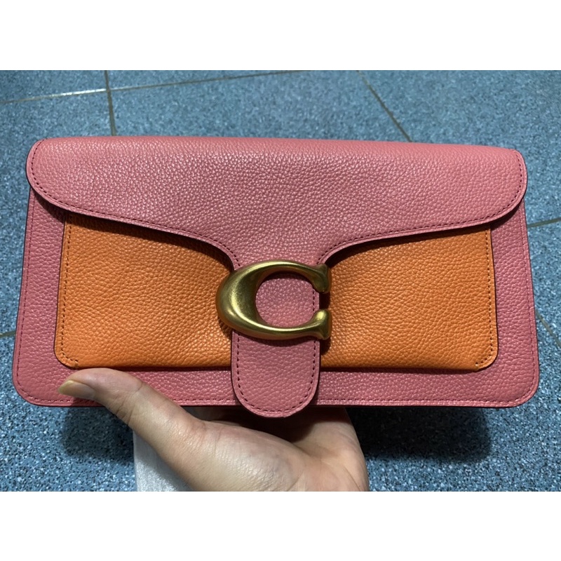 coach tabby 26 pink taffy orange colorblock preloved like new tas wanita