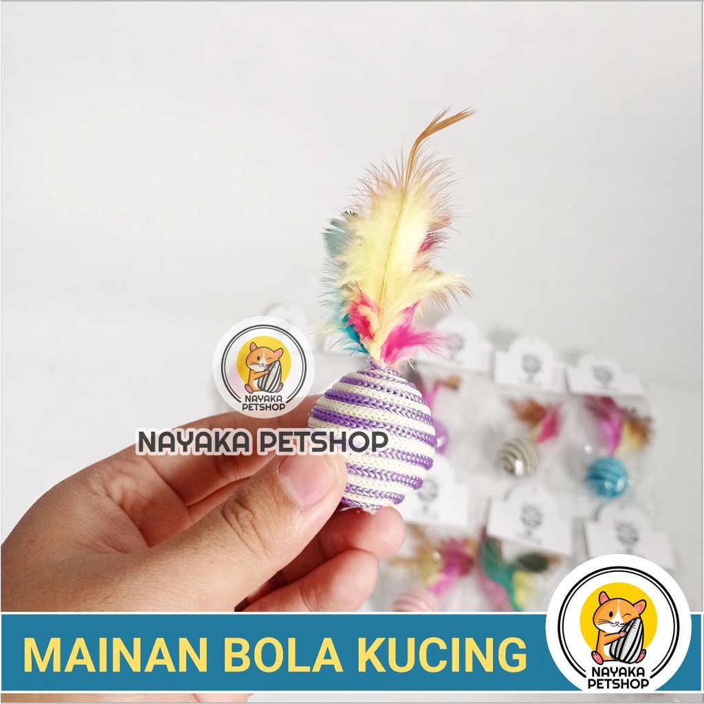 Mainan Bola Kucing Bola Bulu Murah Cat Toy