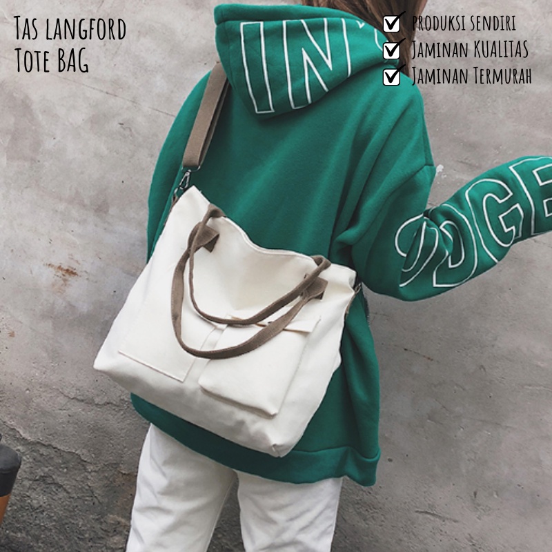 Tas Shoulder - Messenger Selempang Tote Bag Bahu Kekinian Terbaru Murah Bagus Korea Favorit Remaja Dewasa Kapasitas Besar 2 in 1 Sekolah Kuliah Traveling Kerja Import Lokal Original Perempuan Wanita Cewek