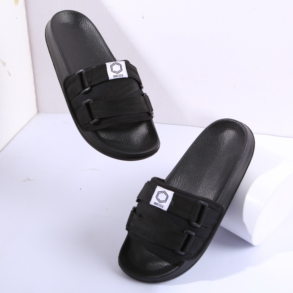 CROSS BLACK | FORIND x BENZY | Sandal EVA Ringan Slop Santai Simple Pria/Men Sendal Footwear Ori