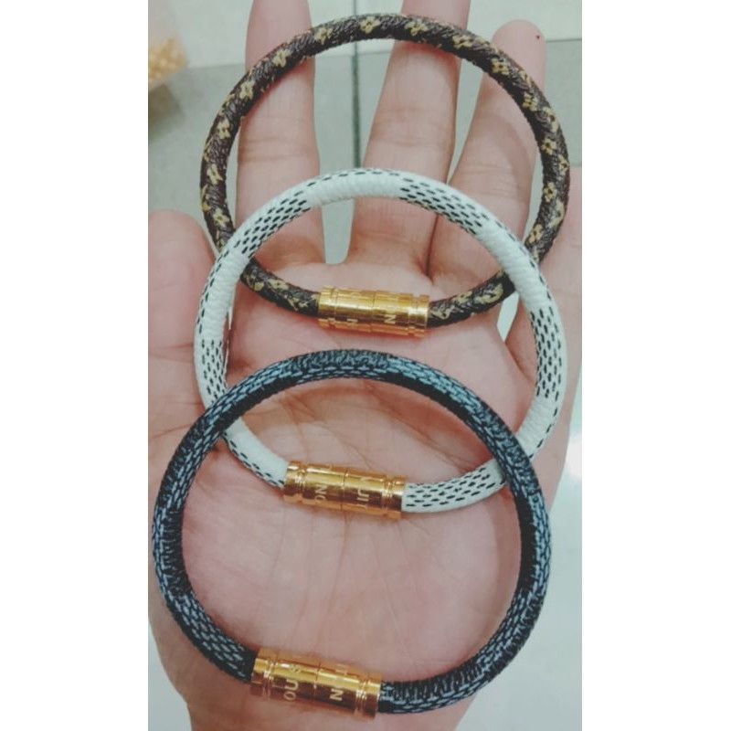 Gelang cowok/ gelang kulit kunci magnet/ gelang pandora