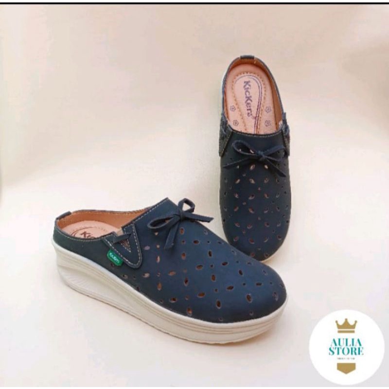 Sepatu wedges wanita selop Au 55